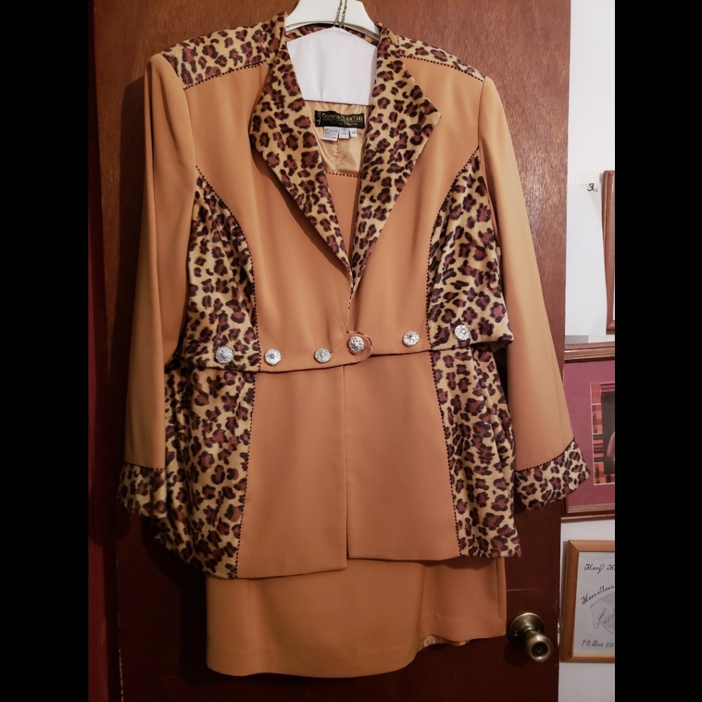Mustard and Leopard Dorinda Clark Cole 3 PC Suit